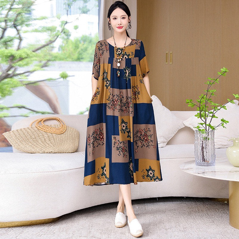 Women’s Casual Floral Maxi Dress (Loose Fit)