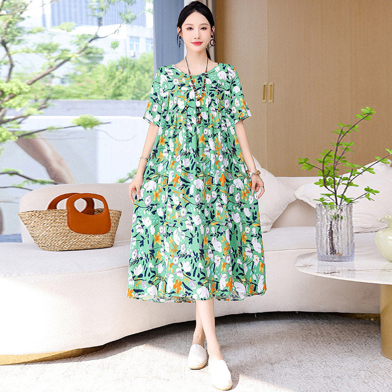 Women’s Casual Floral Maxi Dress (Loose Fit)
