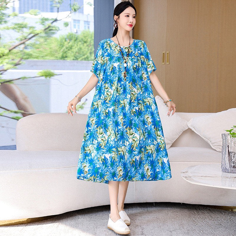 Women’s Casual Floral Maxi Dress (Loose Fit)