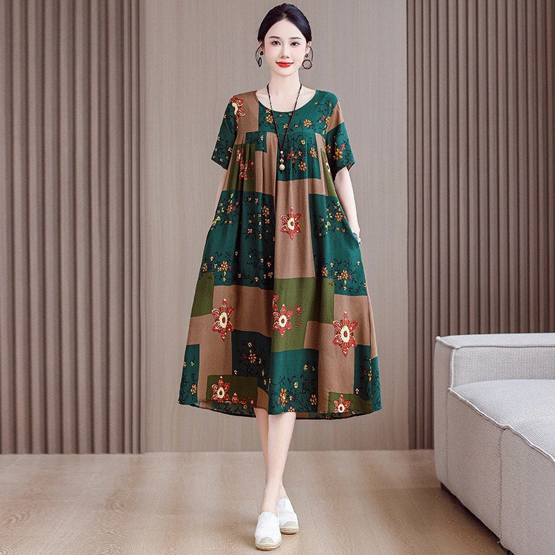 Women’s Casual Floral Maxi Dress (Loose Fit)