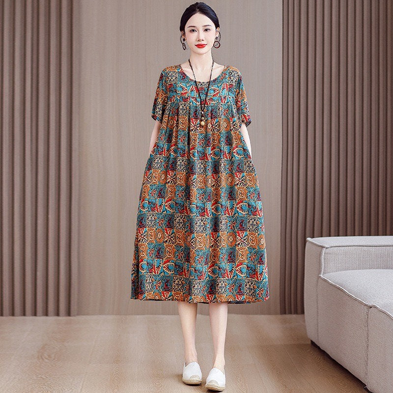 Women’s Casual Floral Maxi Dress (Loose Fit)