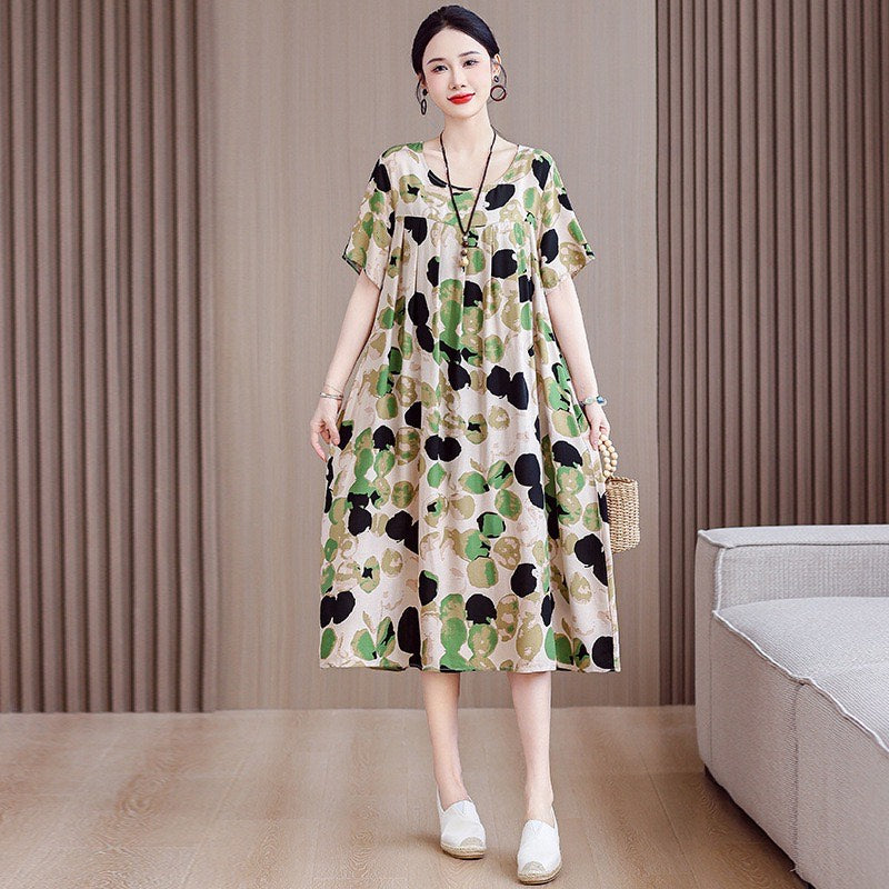 Women’s Casual Floral Maxi Dress (Loose Fit)