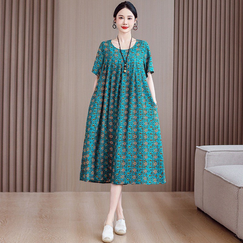 Women’s Casual Floral Maxi Dress (Loose Fit)