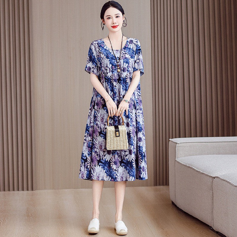 Women’s Casual Floral Maxi Dress (Loose Fit)