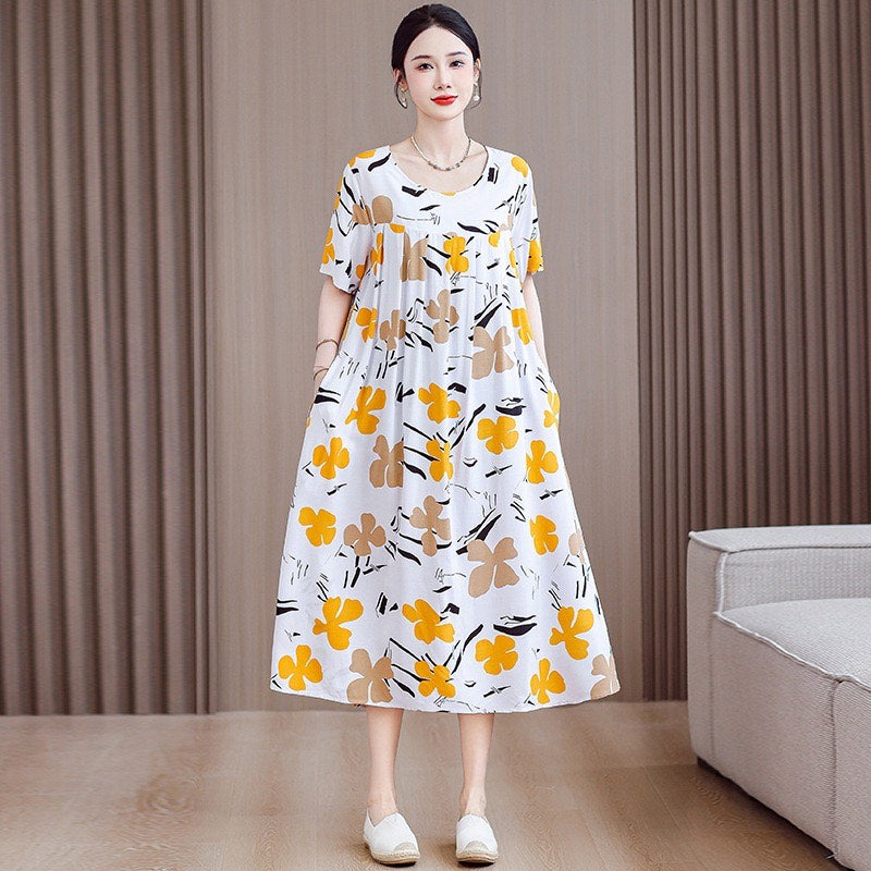 Women’s Casual Floral Maxi Dress (Loose Fit)