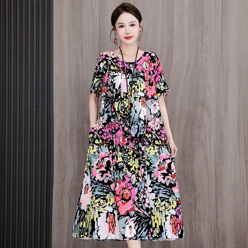 Women’s Casual Floral Maxi Dress (Loose Fit)
