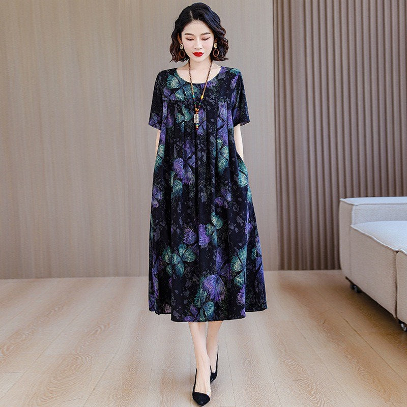 Women’s Casual Floral Maxi Dress (Loose Fit)
