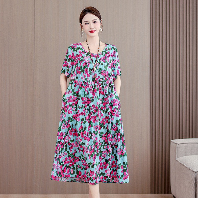 Women’s Casual Floral Maxi Dress (Loose Fit)