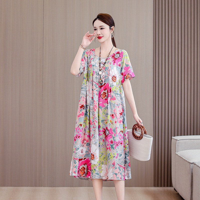 Women’s Casual Floral Maxi Dress (Loose Fit)