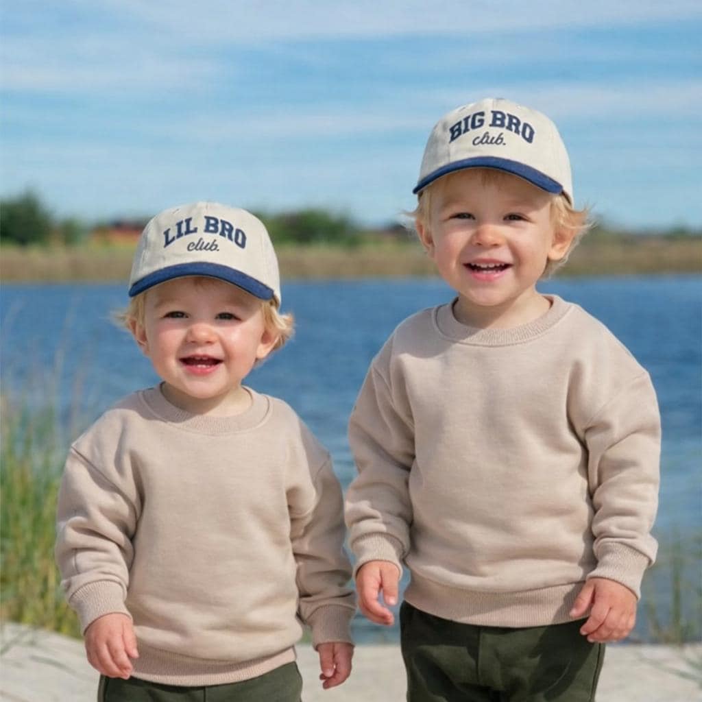 Embroidered Big Bro Lil Bro Club Hats, Matching Brother Toddler Caps, Sibling Announcement Hat, Big Brother Little Brother Outfit, Baby Gift