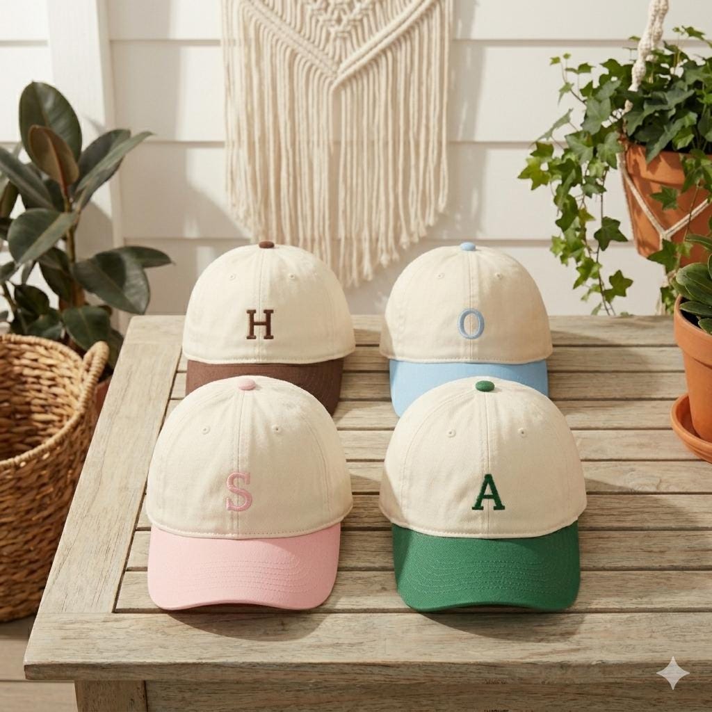 Personalized Embroidered Toddler Hat with Initial, Custom Initial Kids Hat, Two Tone Embroidered Baby Hat, Adjustable Kids Cap Gift