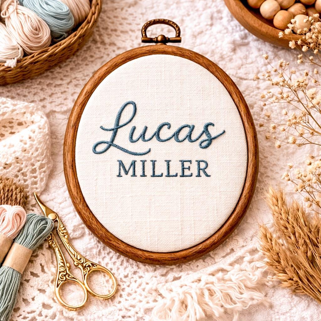 Personalized Embroidered Baby Name Hoop, Custom Name Nursery Decor, Minimalist Nursery Wall Art, Baby Announcement Gift