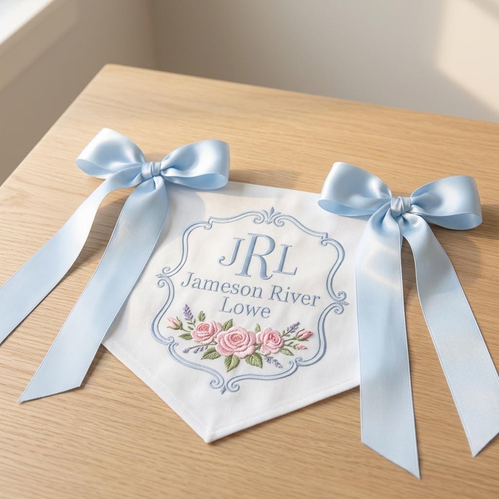 Personalized Baby Hospital Door Sign, Embroidered Newborn Welcome Banner, Baby Shower Gift, Custom Nursery Name Sign