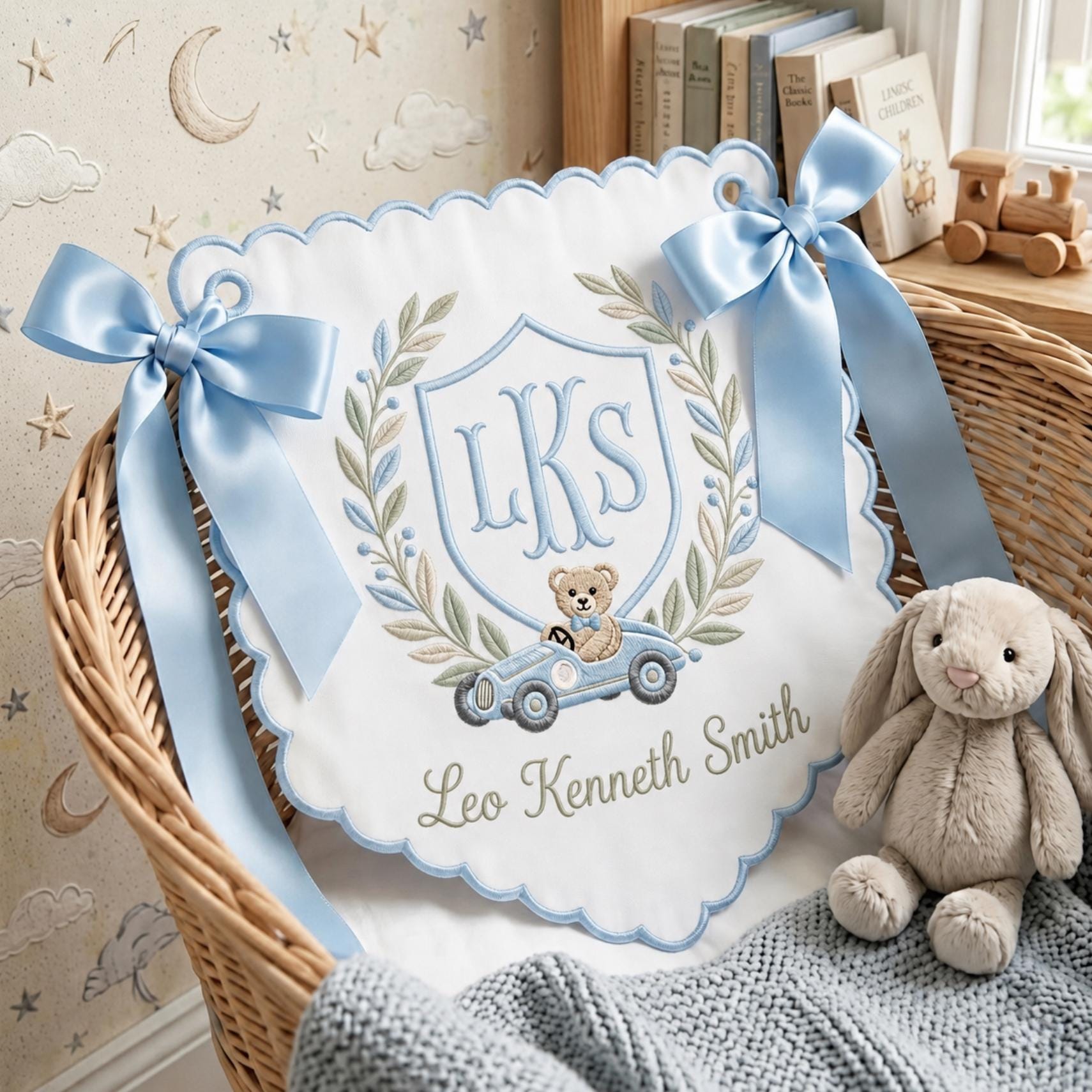 Personalized Custom Teddy Bear Baby Banner, Welcome Banner, Hospital Door Sign, Baby Shower Gift