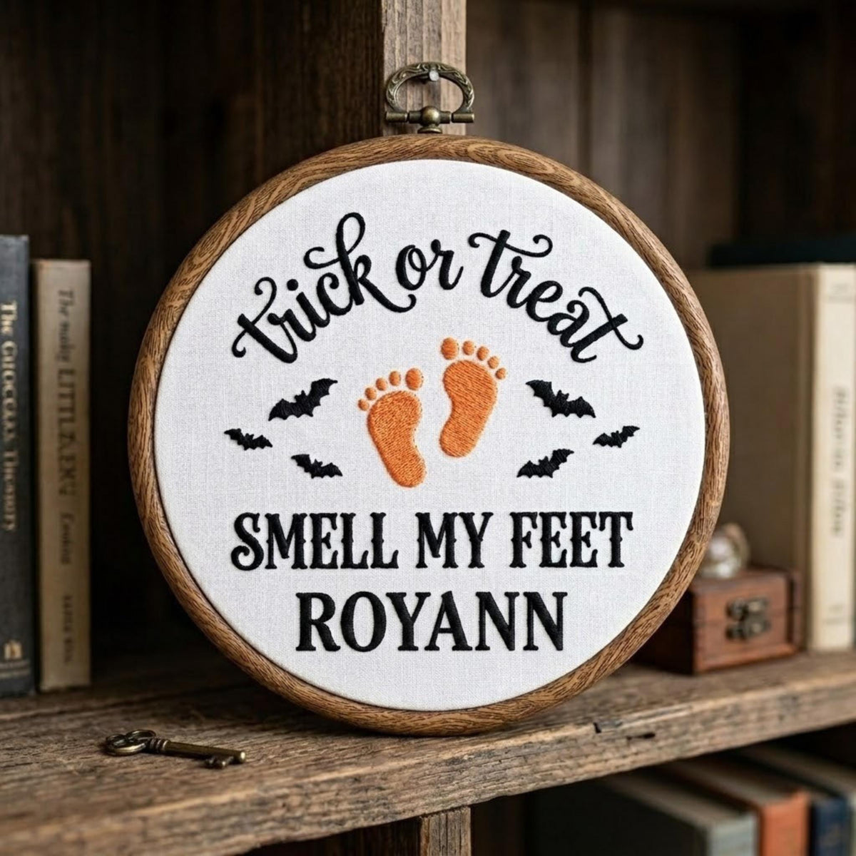 Baby's First Halloween Ornament, Custom Gothic Name Keepsake, New Baby Holiday Gift, Halloween Front Door Decor