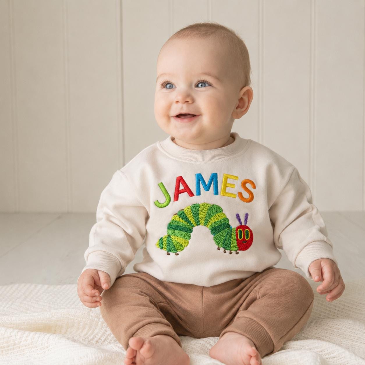 Personalized Very Hungry Caterpillar Toddler Sweatshirt, Custom Name Birthday Kids Shirt, Cute Toddler Tee, Gift for Kids