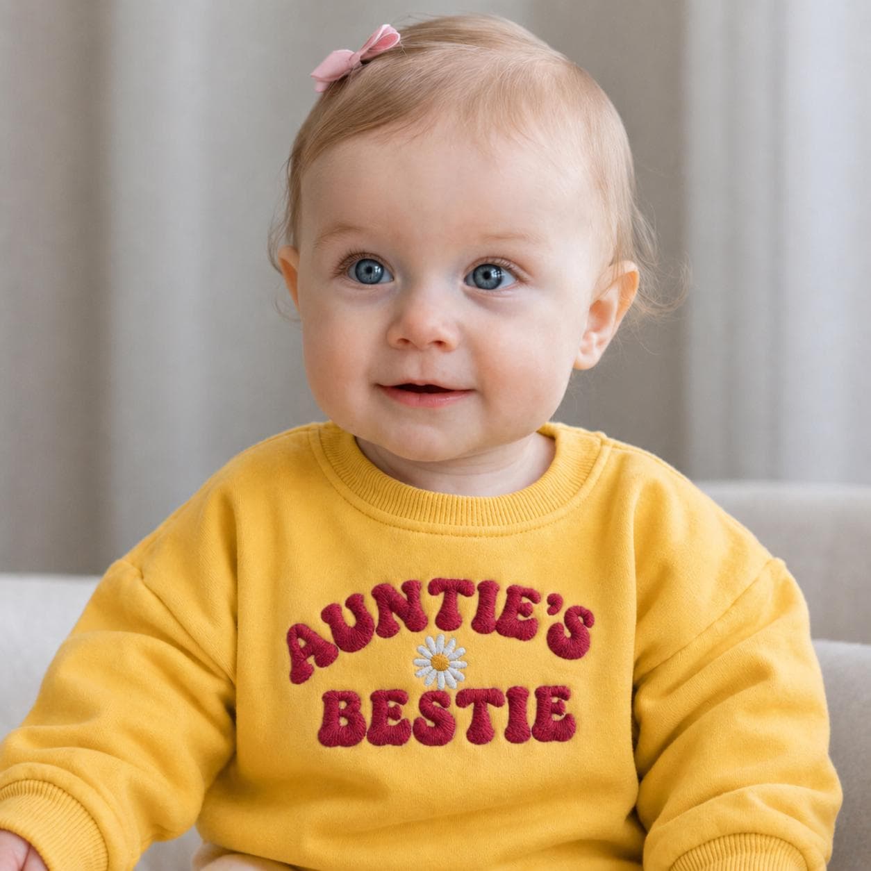 Embroidered Auntie's Bestie Baby Sweatshirt, Cute Baby Shower Shirts, Funny Baby Sweatshirt, Embroidery Auntie Kid Shirts, Gift from Aunt