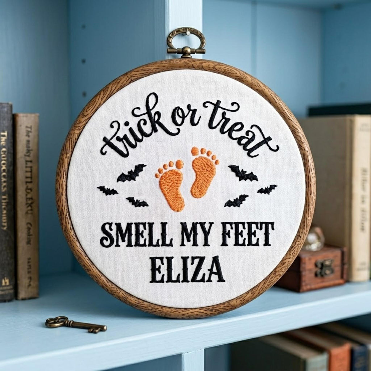 Baby's First Halloween Ornament, Custom Gothic Name Keepsake, New Baby Holiday Gift, Halloween Front Door Decor