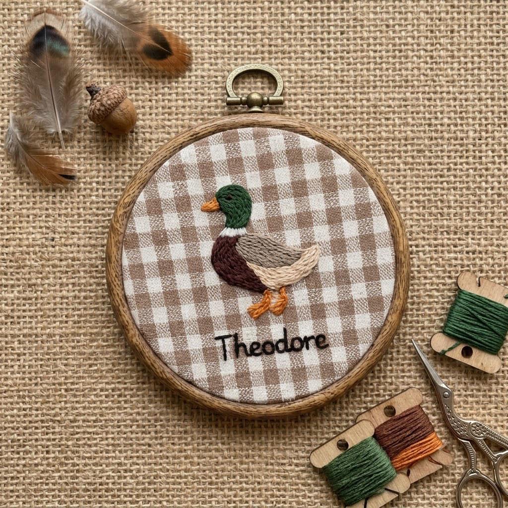 Personalized Animal Embroidery Hoop, Custom Baby Name Nursery Decor, Woodland Farm Animal Wall Hanging, Baby Shower Gift