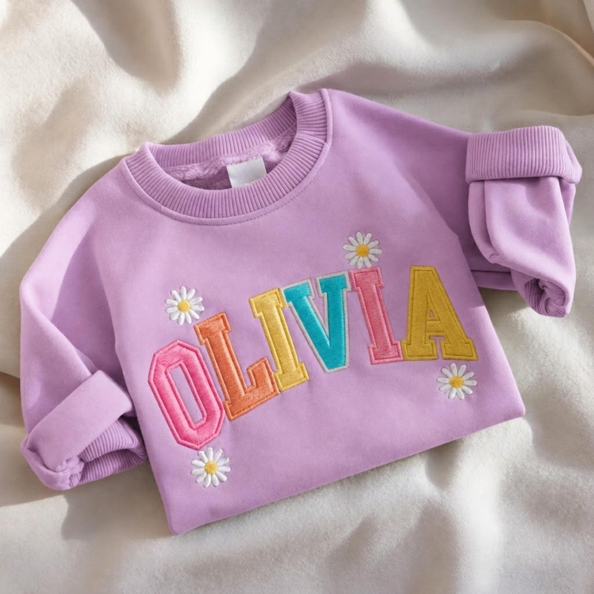Personalized Baby Girl Name Sweatshirt, Custom Name Toddler Shirt, Gift For Kids