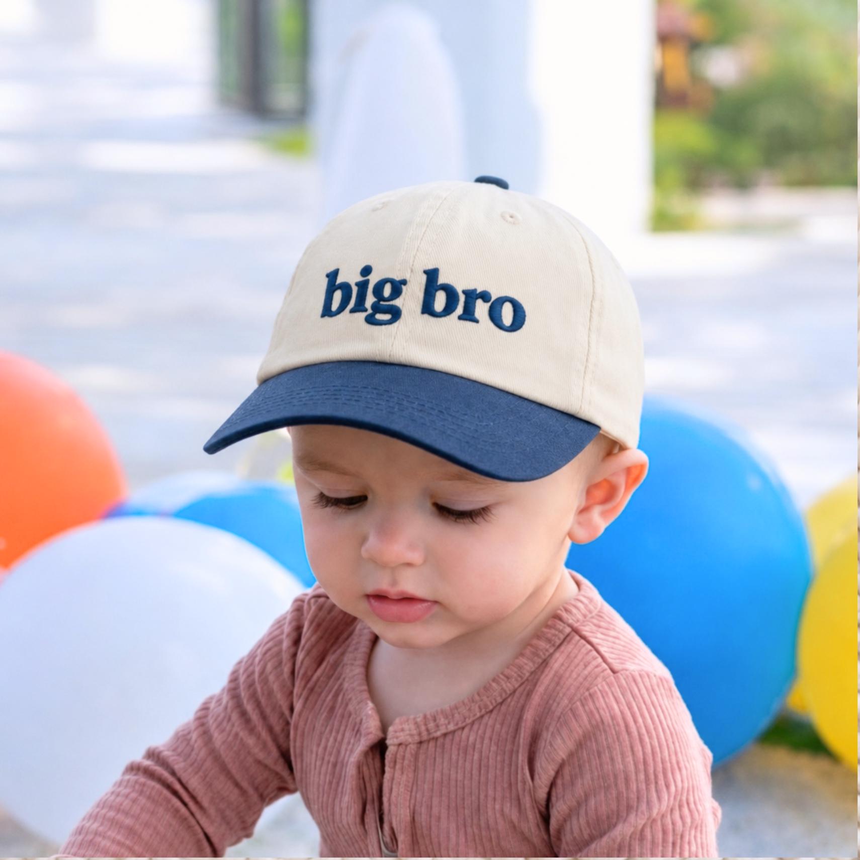 Embroidered Big Bro Toddler Cap, Pregnancy Reveal Gift, Big Bro Hat, Baby Announcement Hat, Baby Shower Gift