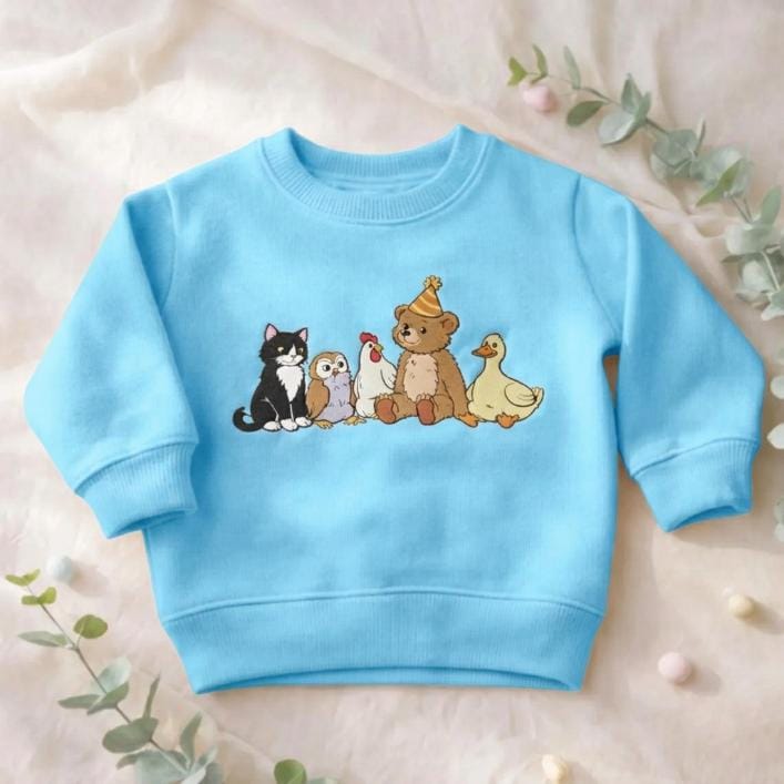 Embroidered Little Bear Toddler Sweatshirt, Vintage Animal Friends Gift, 90's Cartoons Kids Sweatshirt, Cute Animals Kids Sweatshirt