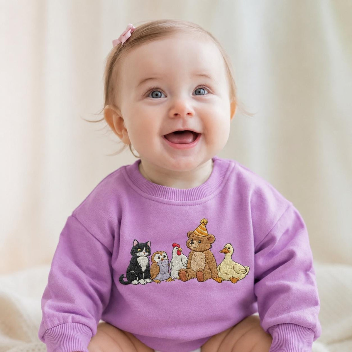 Embroidered Little Bear Toddler Sweatshirt, Vintage Animal Friends Gift, 90's Cartoons Kids Sweatshirt, Cute Animals Kids Sweatshirt