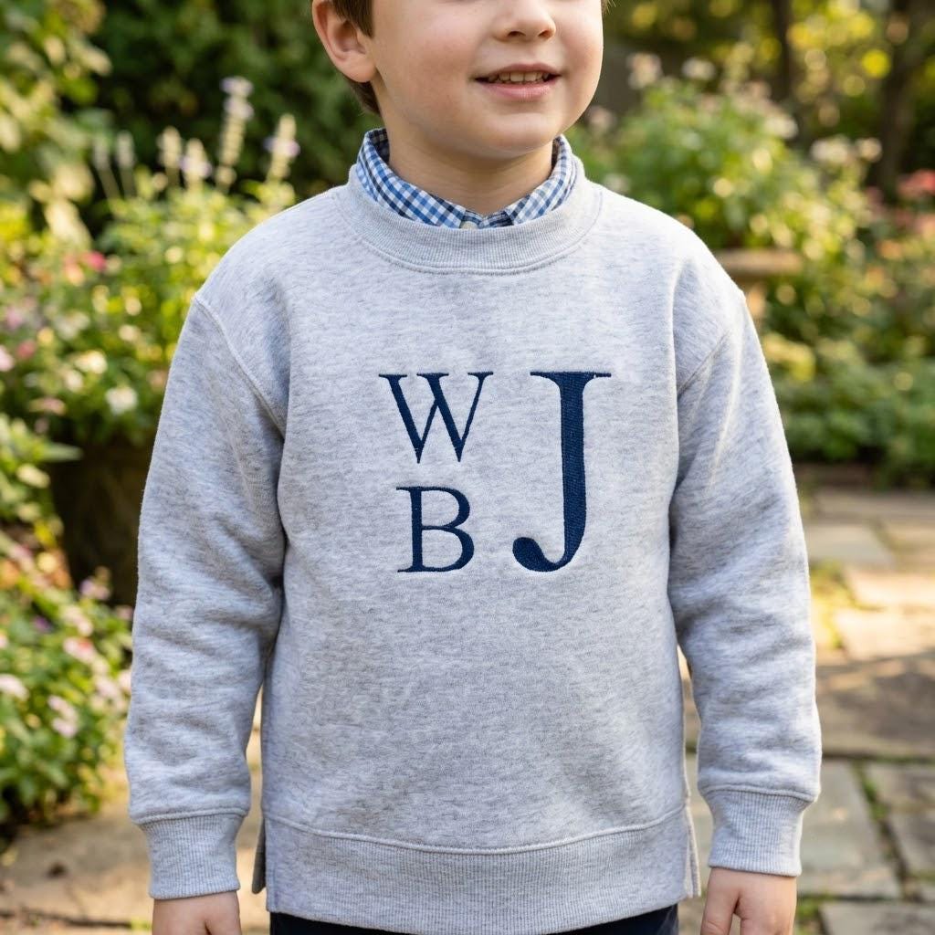 Buy 1 Get 1 Free Personalized Monogram Baby Sweatshirt, Personalized Toddler Pullover