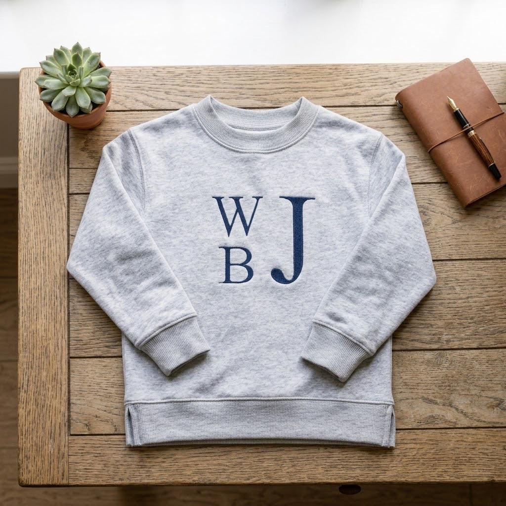 Buy 1 Get 1 Free Personalized Monogram Baby Sweatshirt, Personalized Toddler Pullover