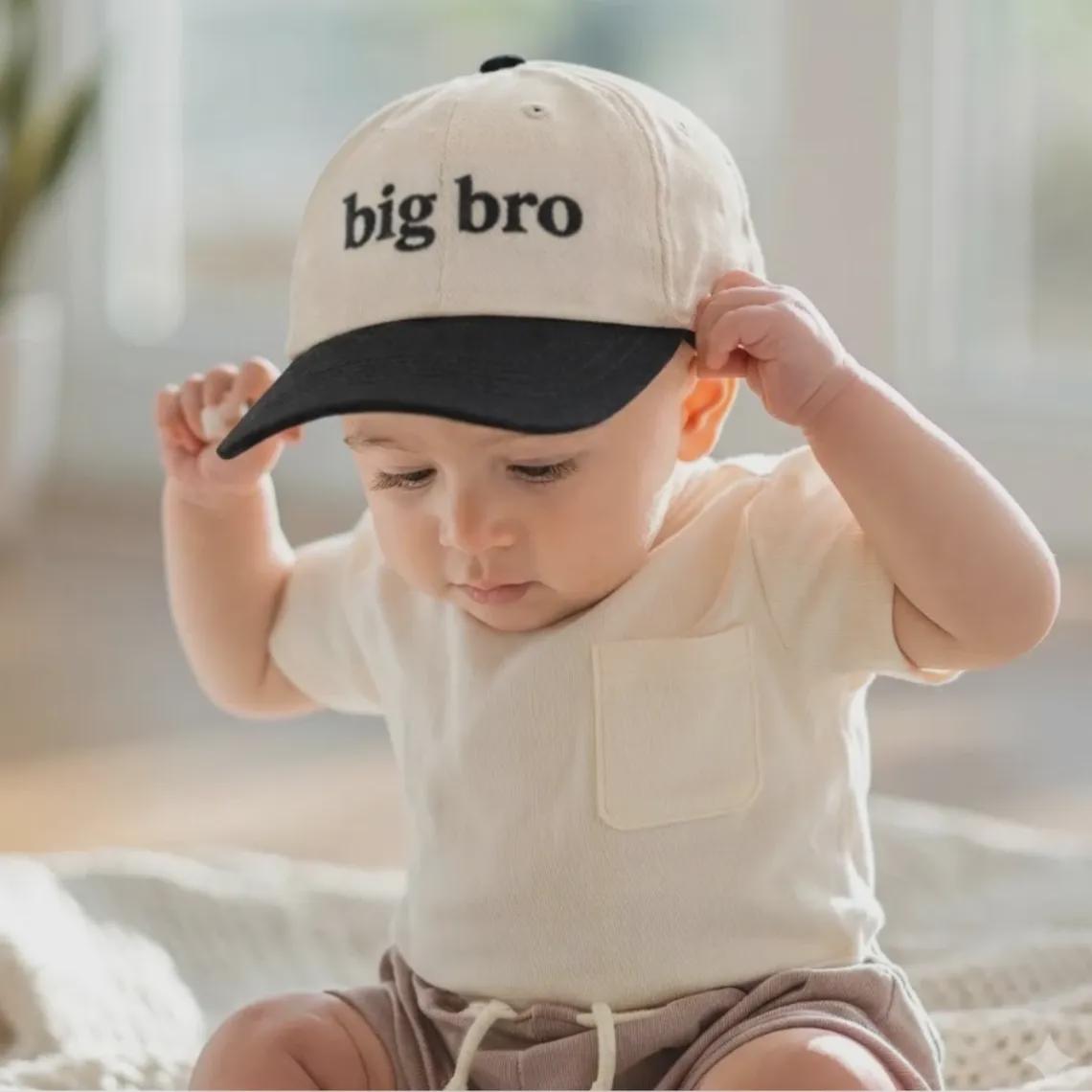 Embroidered Big Bro Toddler Cap, Pregnancy Reveal Gift, Big Bro Hat, Baby Announcement Hat, Baby Shower Gift