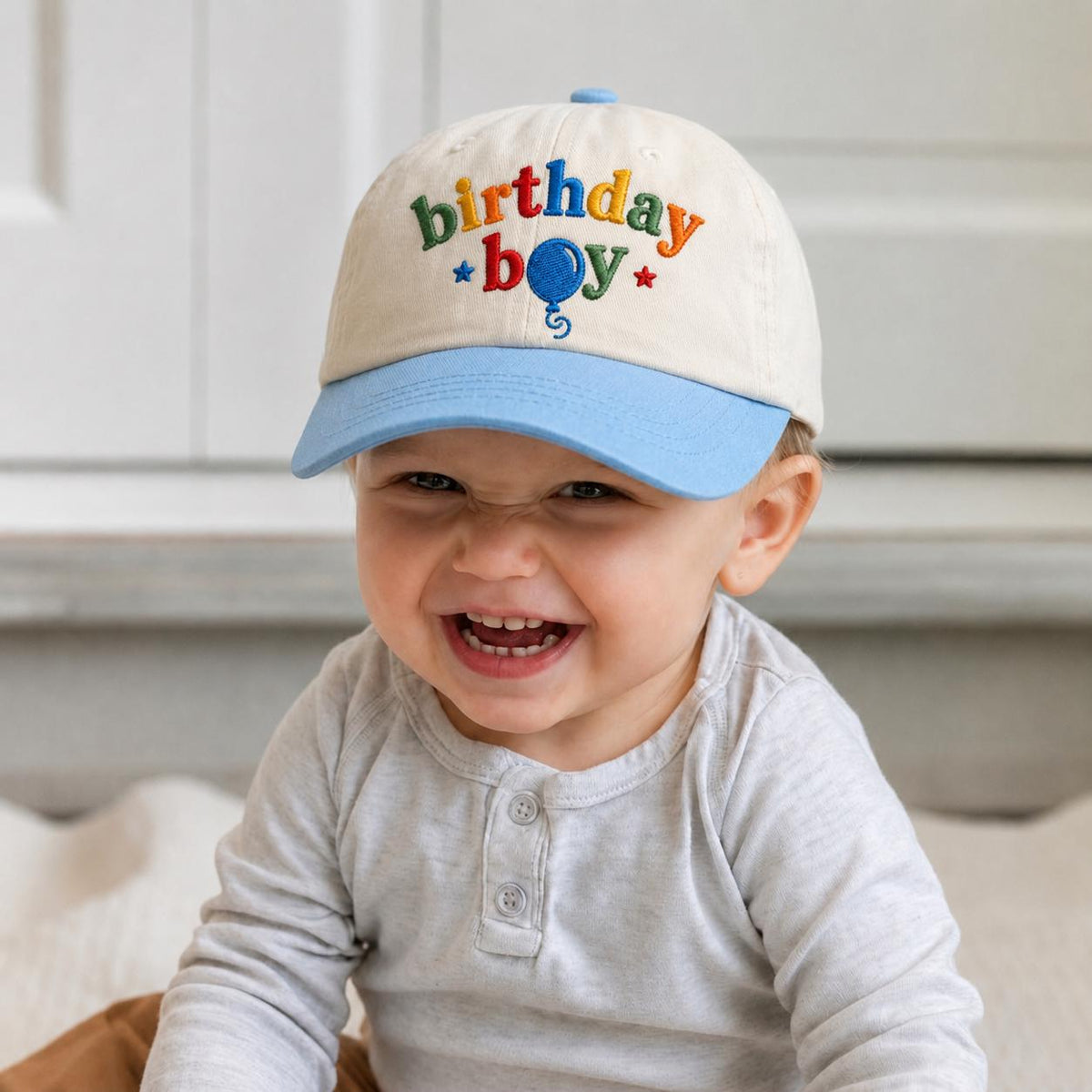 Embroidered Birthday Boy Toddler Baseball Cap with Custom Name, Boy Birthday Hat, Baby Birthday Party Outfit, Birthday Boy Gift