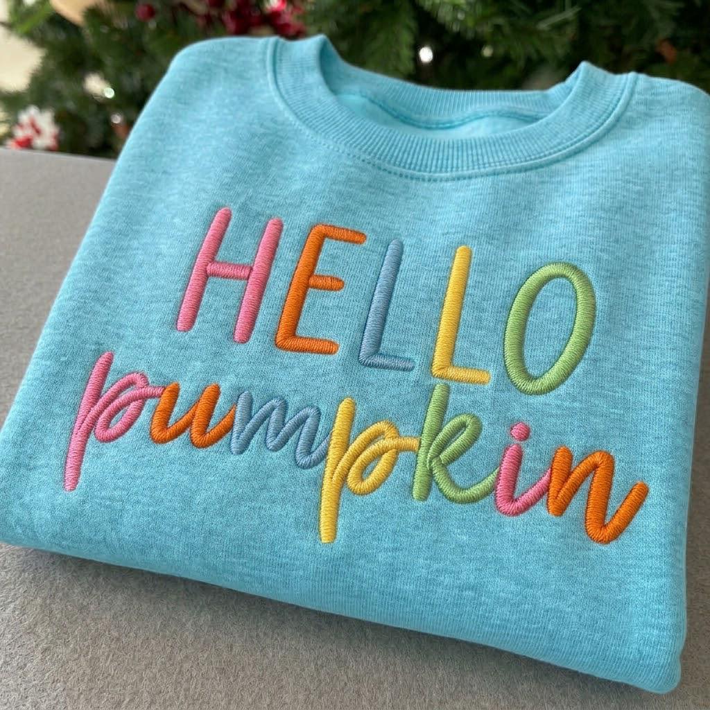 Buy 1 Get 1 Free Baby Sweatshirt, Hello Pumpkin Embroidered Fall Sweater, Cute Toddler Halloween Pullover, Thanksgiving Shirt