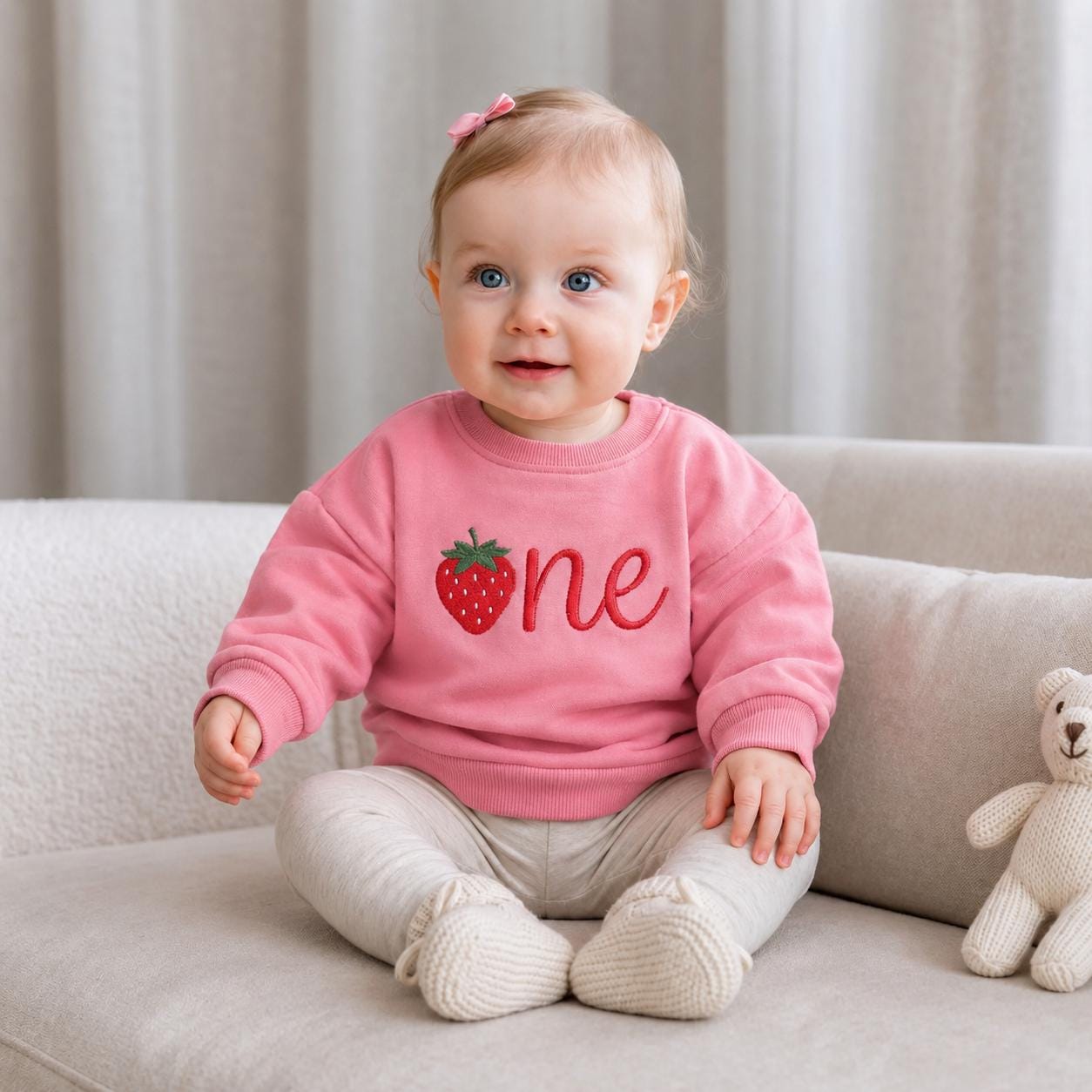 Embroidered Berry First Birthday Toddler Sweatshirt, Strawberry 1st Birthday Outfit, Strawberry Themed Birthday,  Strawberry Kids Shirt