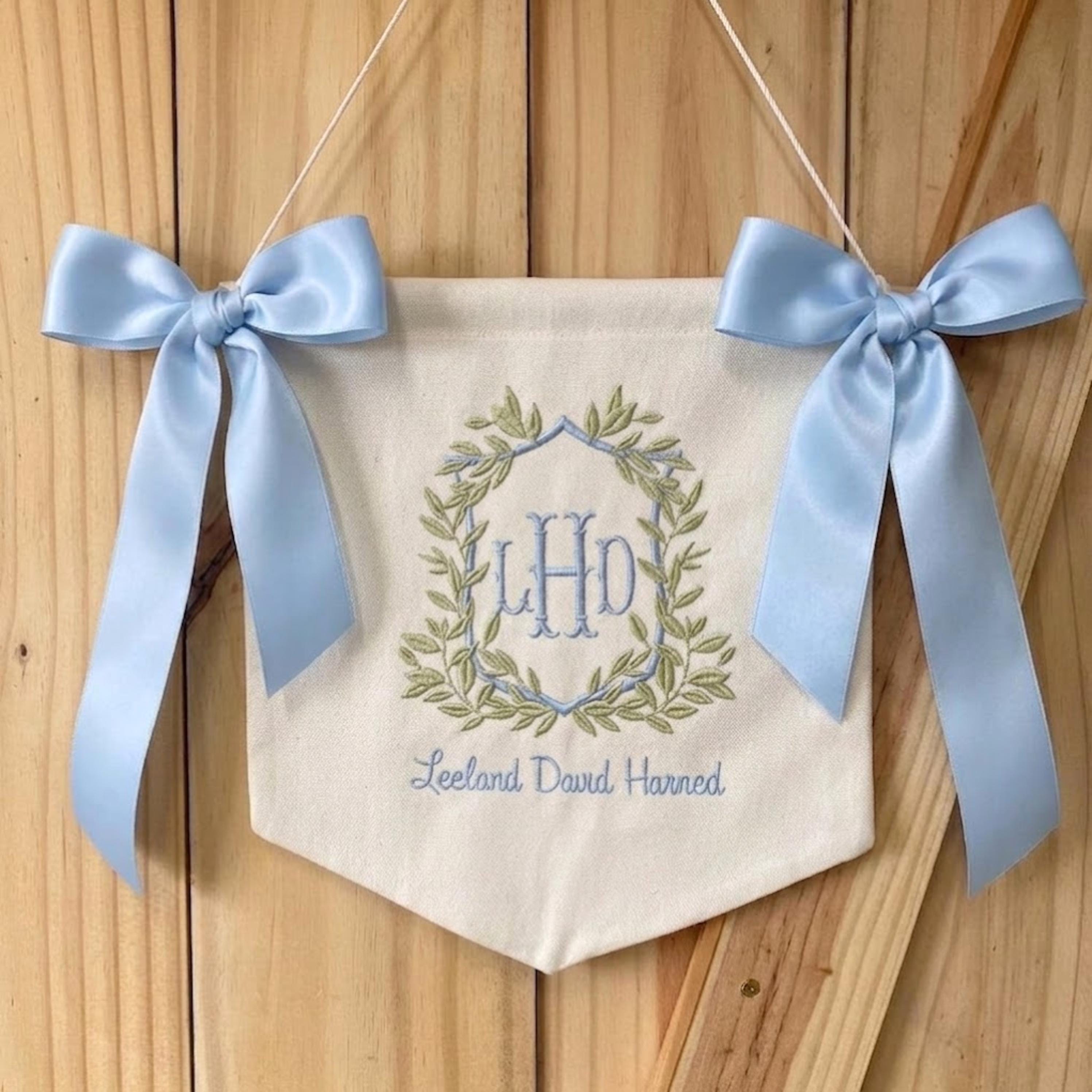 Personalized Baby Hospital Door Banner, Custom Embroidered Baby Name Banner, Newborn Birth Announcement Nursery Decor Gift