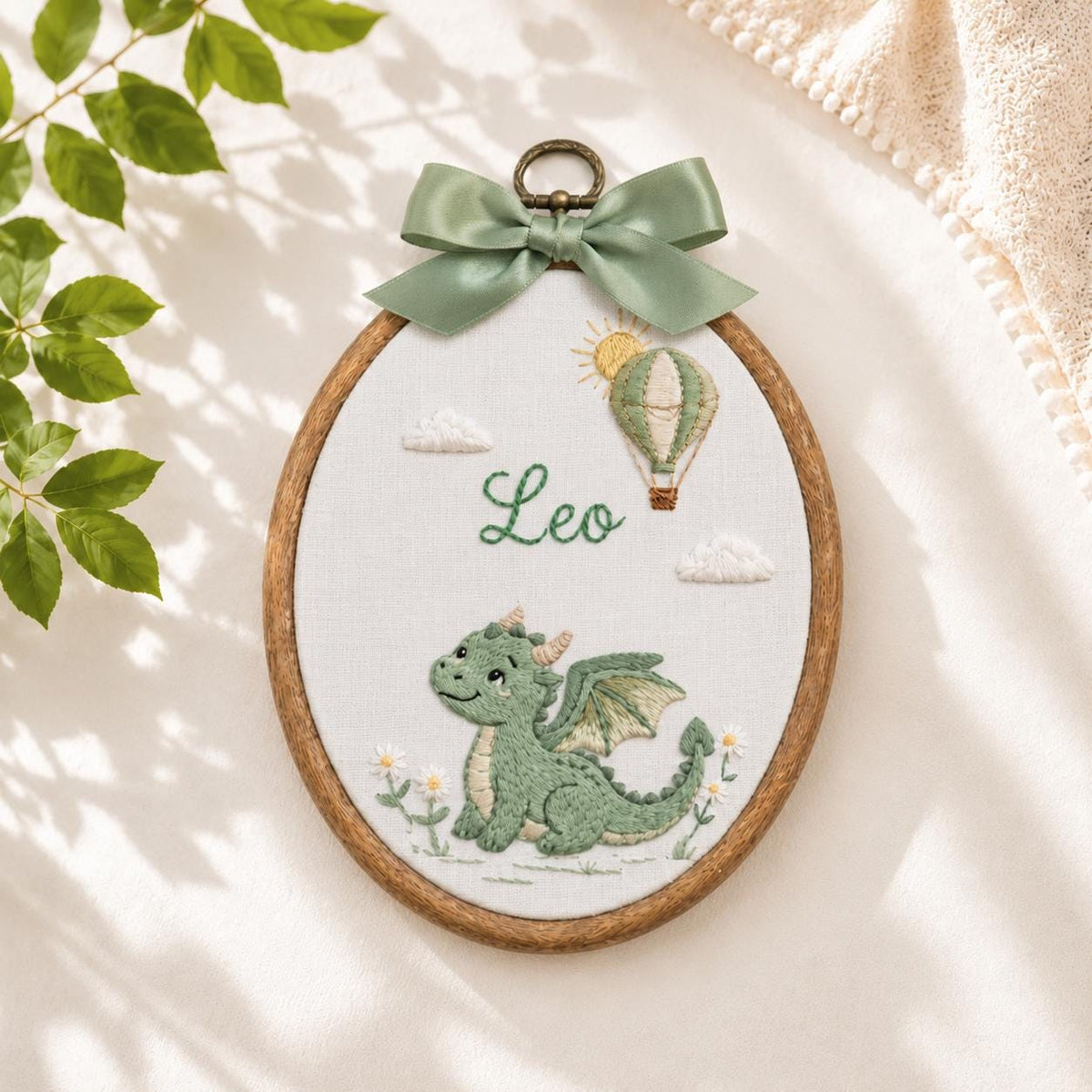 Personalized Dragon Baby Name Sign, Nursery Wall Decor, Medieval Baby Boy Room Decor, Hot Air Balloon Baby Room, Baby Shower Gift