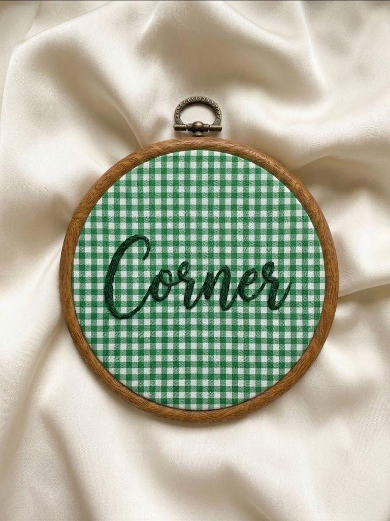 Personalized Gingham Name Ornament, Custom Embroidered Hoop Art, Baby Nursery Decor, Keepsake Newborn Gift, Christmas Tree Decor