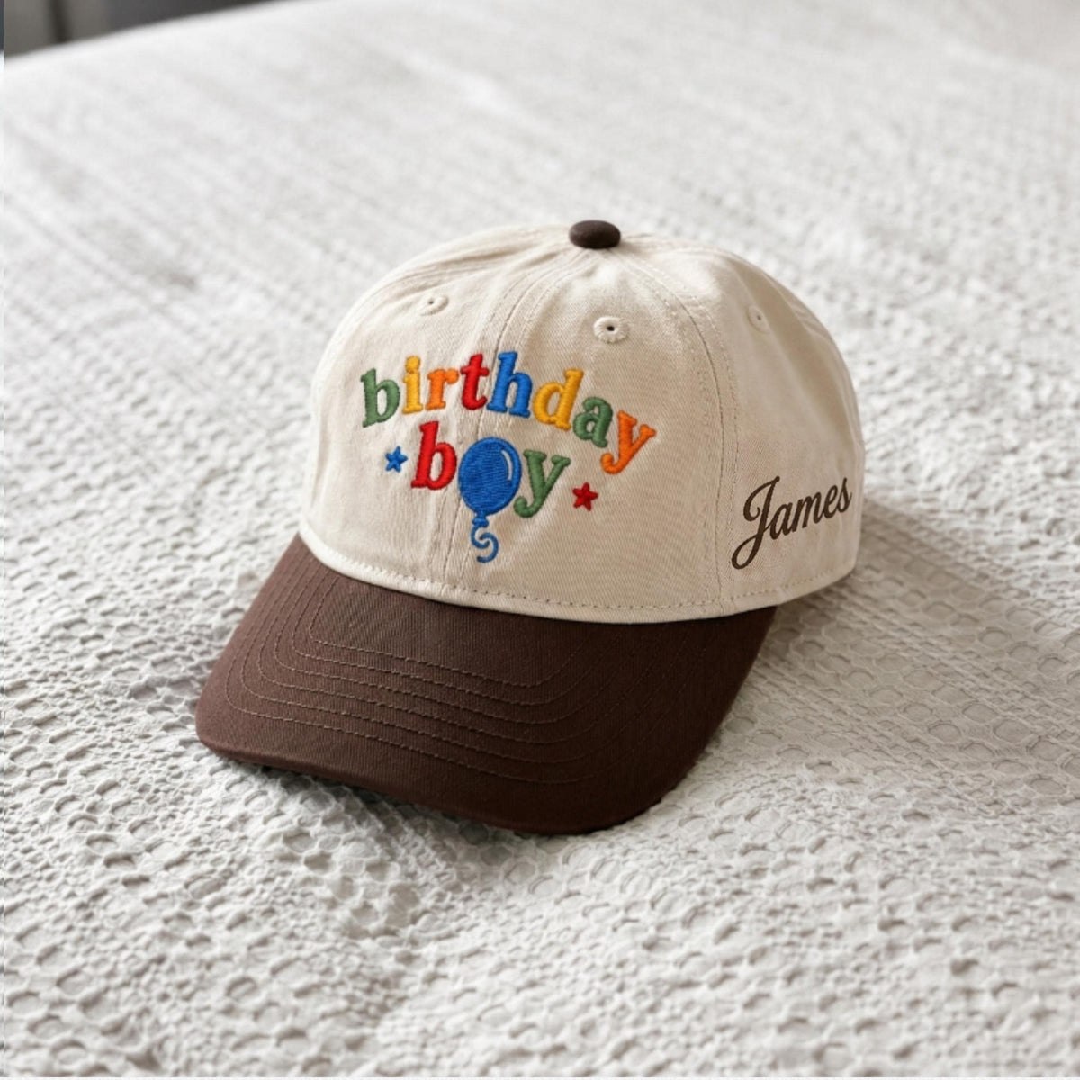 Embroidered Birthday Boy Toddler Baseball Cap with Custom Name, Boy Birthday Hat, Baby Birthday Party Outfit, Birthday Boy Gift