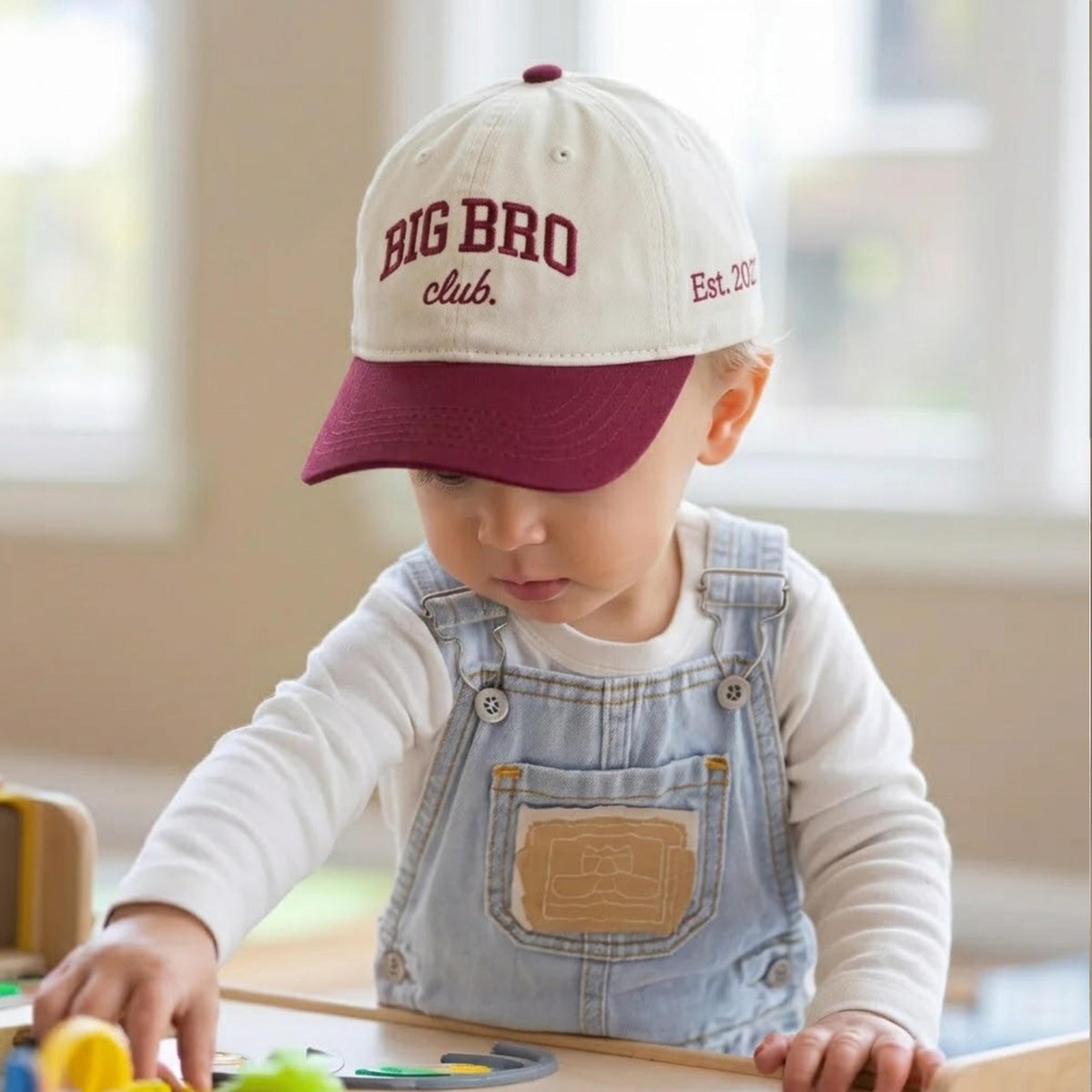 Custom Big Bro Club Toddler Hat, Embroidered Big Brother Baseball Cap, Personalized Kids Hat, Brother Announcement Gift
