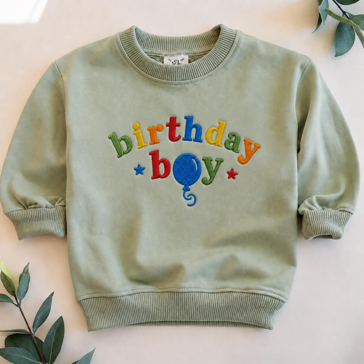 Embroidered Birthday Boy Toddler Sweatshirt, Colorful Birthday Shirt, Rainbow Birthday Boys Shirt, Birthday Boy Gift, First Birthday Outfit