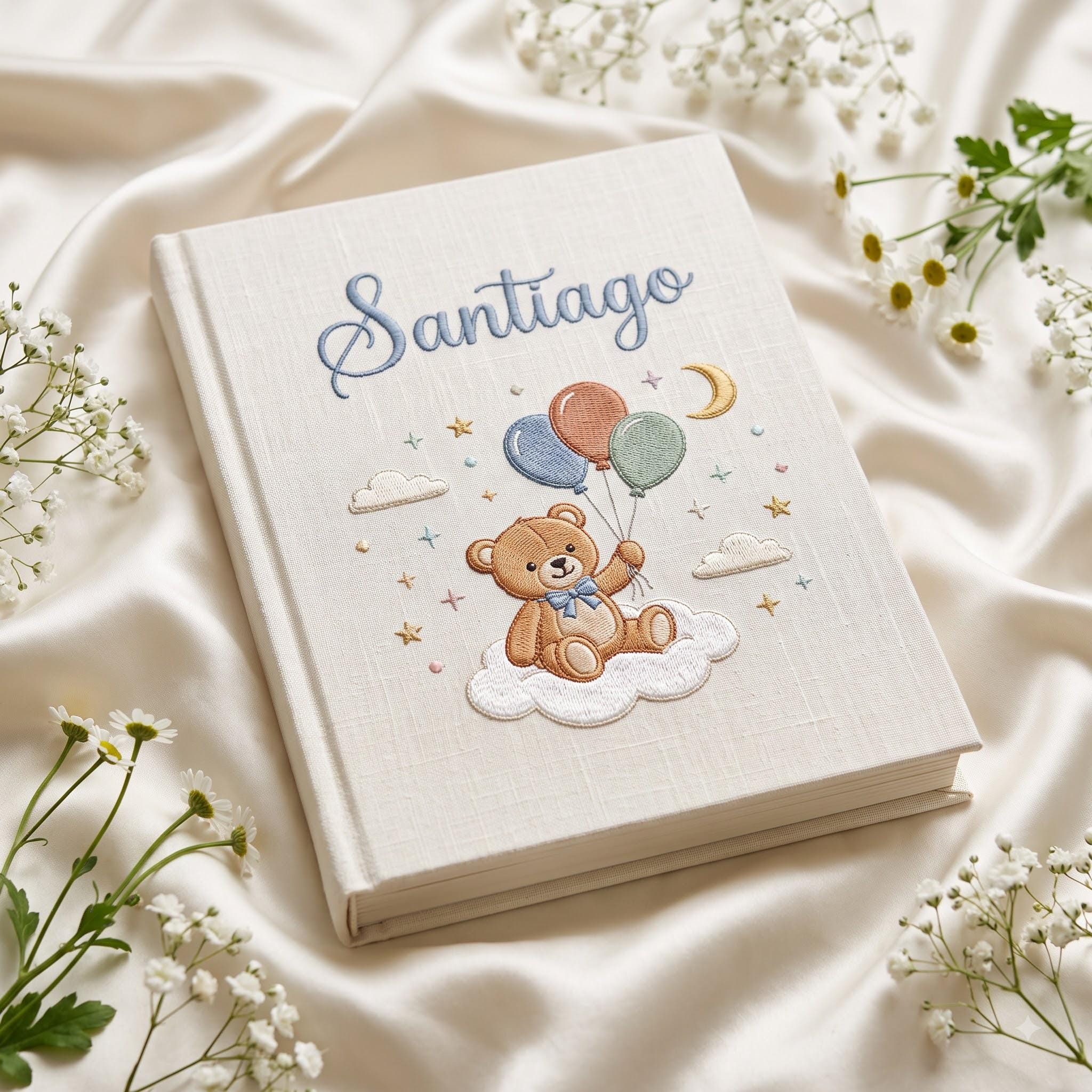 Personalized Baby Memory Book Embroidered, Baby Scrapbook Album, Baby Shower Gift, Baby Photo Album, Baby Keepsake Album