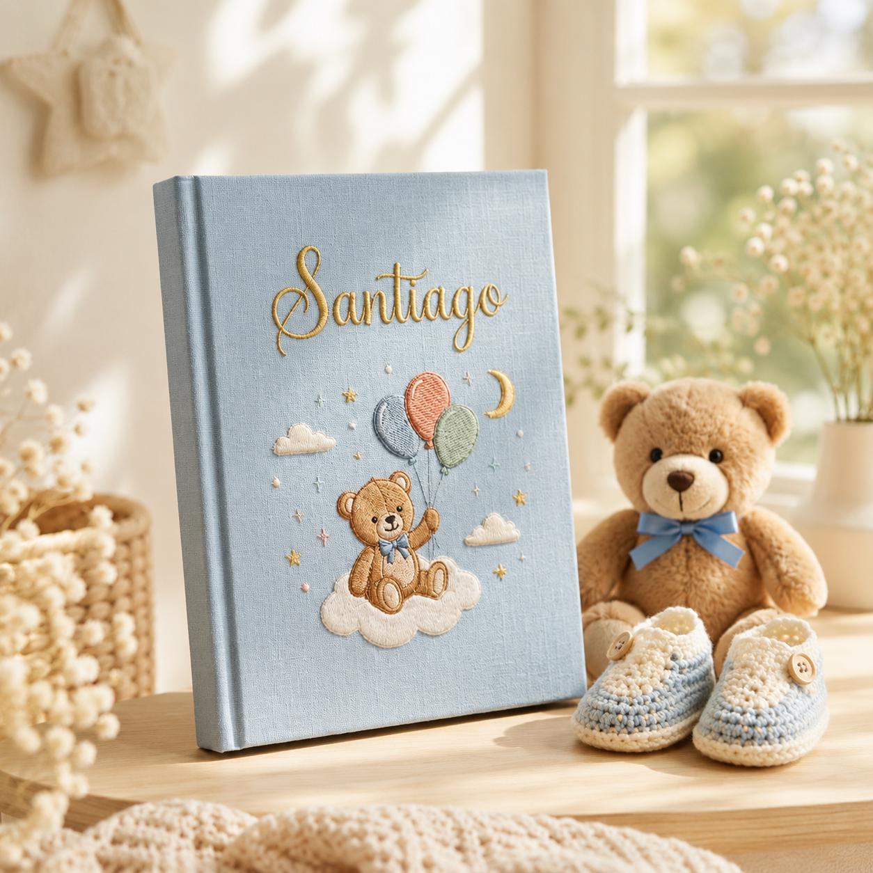 Personalized Baby Memory Book Embroidered, Baby Scrapbook Album, Baby Shower Gift, Baby Photo Album, Baby Keepsake Album