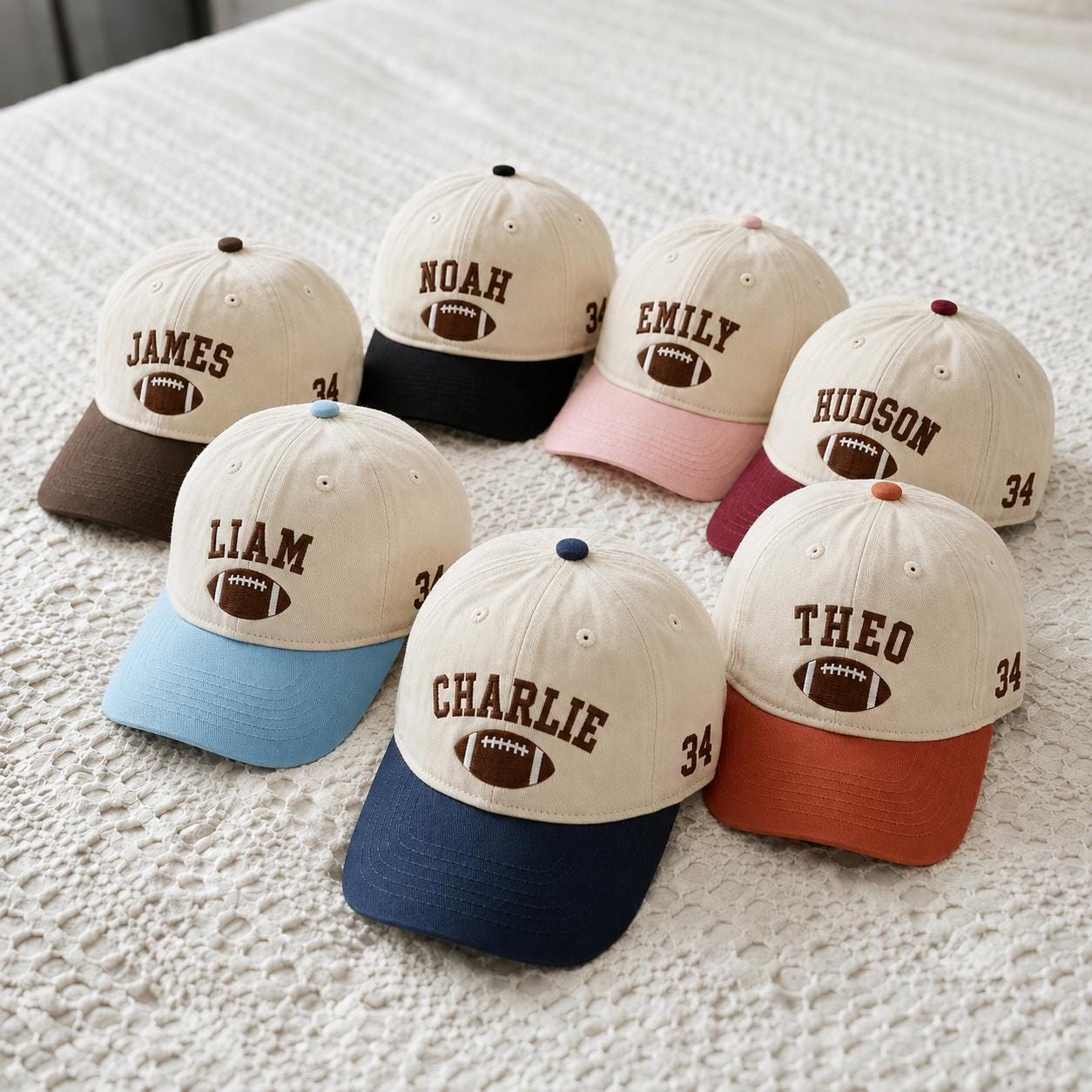 Personalized Football Toddler Hat With Name, Custom Toddler Baseball Cap, Gameday Kids Cap, Football Season, Toddler Boy Gift