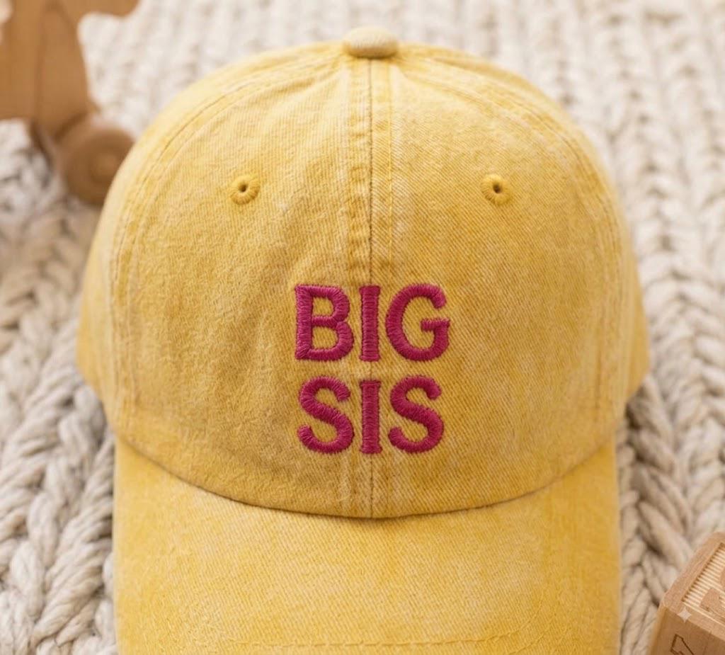 Big Sister Hat, Kids Washedd Baseball Cap, Big Bro Toddler Hat, Pregnancy Announcement Sibling Gift, Boys/Girls Hat,Toddler Gift,Custom Text