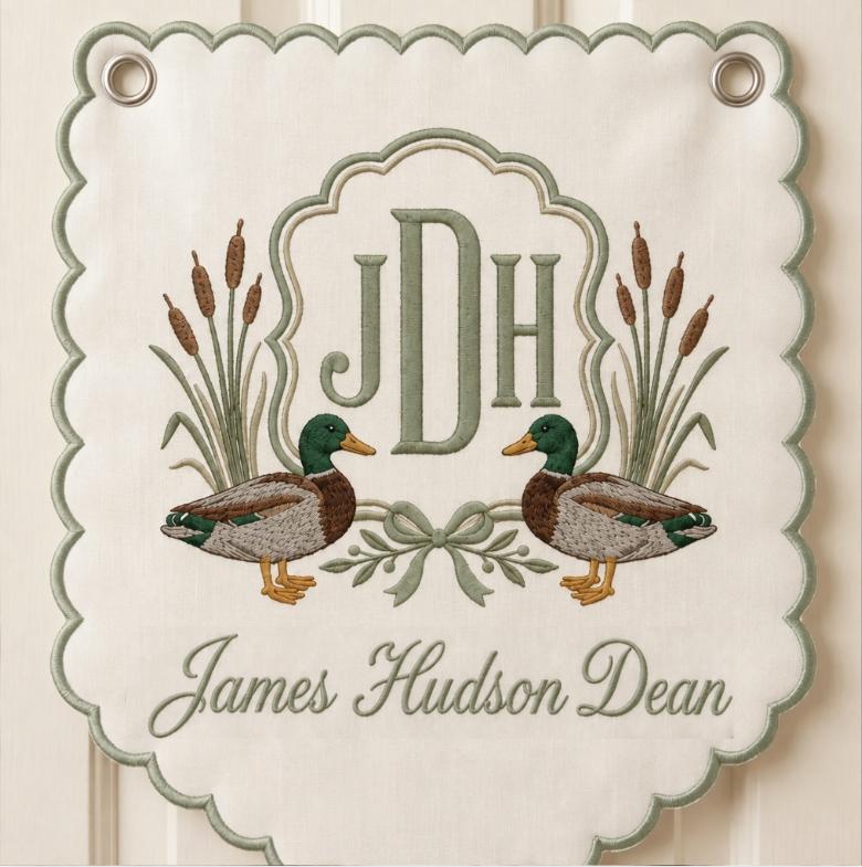 Personalized Duck Baby Banner, Newborn Custom Hospital Banner, Mallard Duck Welcome Door Sign, Gift for Baby, Baby Announcement