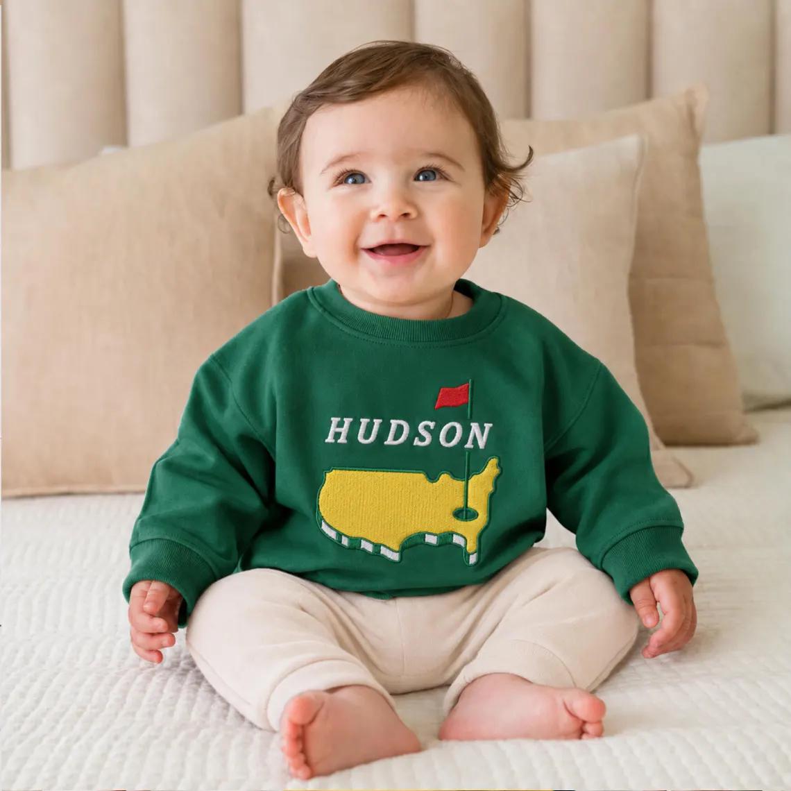 Personalized Kids Golf Sweatshirt, Custom Name Toddler Outfit, Golf Birthday Outfit Boy