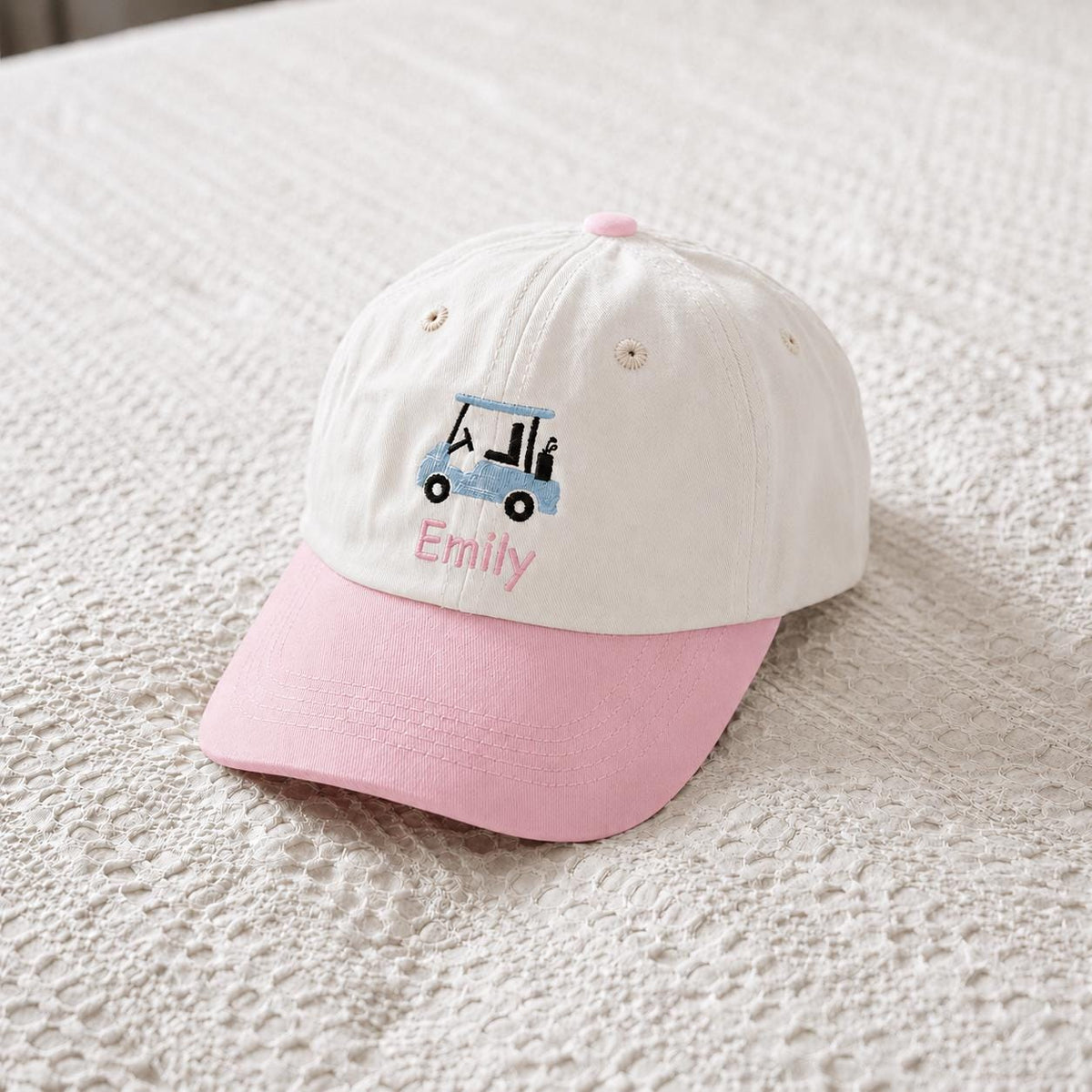 Personalized Golf Cart Toddler Hat, Custom Golf Kids Cap, Embroidered Name Baseball Hat Cute Gift