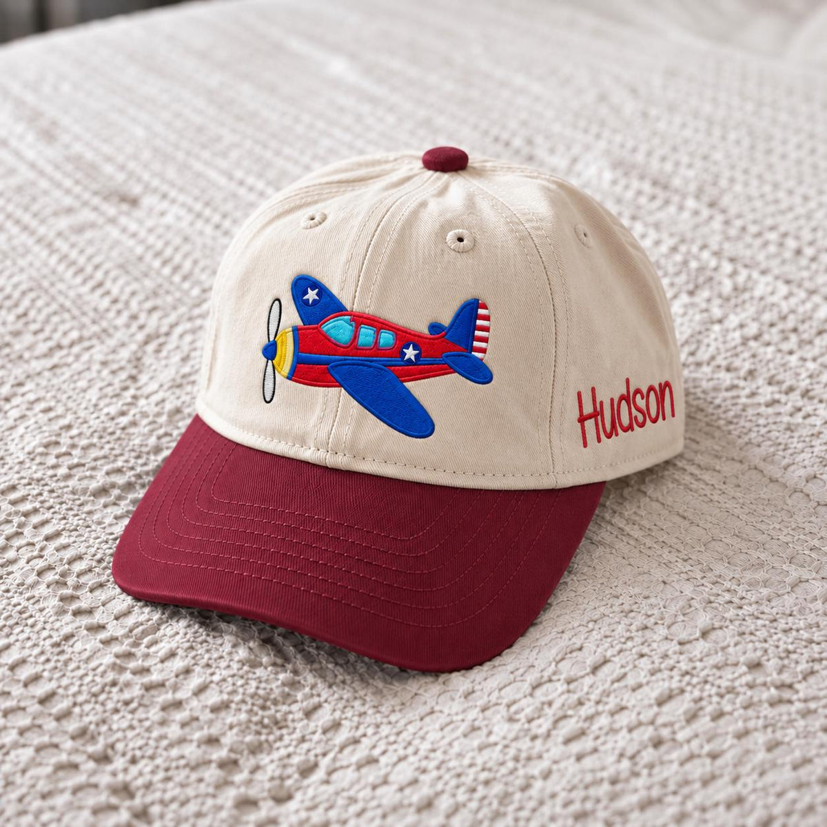 Personalized Airplane Toddler Hat, Embroidered Name Kids Baseball Cap, Custom Aviation Birthday Hat, Pilot Gift for Boys