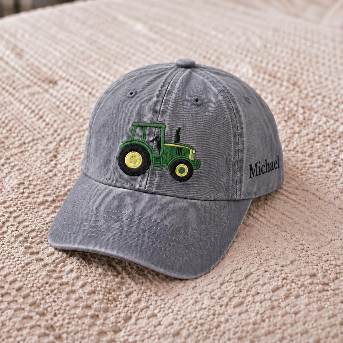 Personalized Tractor Toddler Hat, Embroidered Baby Boy Baseball Cap, Kids Farm Truck Hat, Birthday Gift For Kids