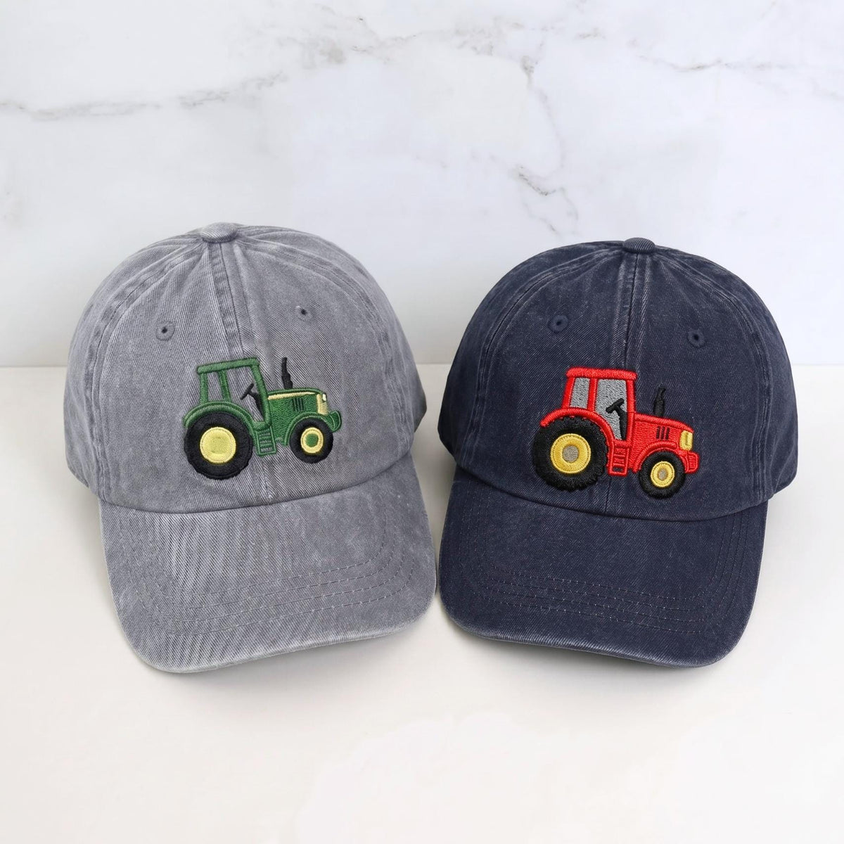 Personalized Tractor Toddler Hat, Embroidered Baby Boy Baseball Cap, Kids Farm Truck Hat, Birthday Gift For Kids