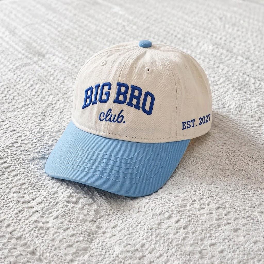 Custom Big Bro Club Toddler Hat, Embroidered Big Brother Baseball Cap, Personalized Kids Hat, Brother Announcement Gift